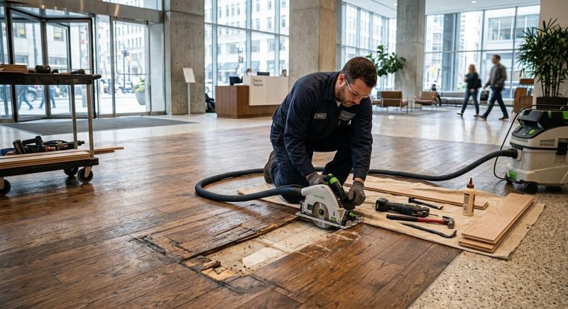 Our team working on Wood Floor Service projects in Palm Coast, FL